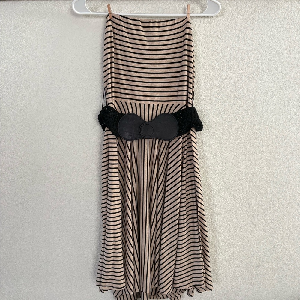 Maurices Beige and Black Striped Dress